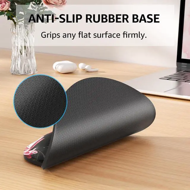 Alt view image 4 of 6 - Ergonomic Keyboard Wrist Rest and Mouse Pad with Wrist Rest Set, Memory Foam Wrist Support for Typing, Gaming, Office and Home Use, Pale Pink, Peony Flower