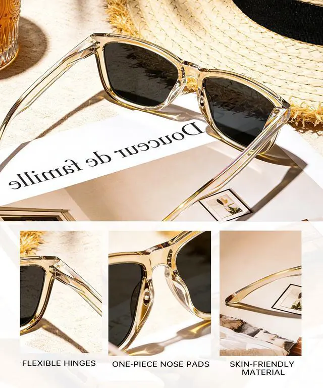 Alt view image 6 of 7 - Womens-Sunglasses Polarized Sunglasses-Womens Trendy: Retro Sun Glasses with UV Protection for Travel Driving