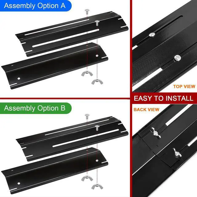 Alt view image 4 of 7 - Adjustable Heat Plate Shield, Universal Heat Plates for Expert Grill Parts Extend from 11.75" up to 21" L, Flame Tamer Replacement Part for Charbroil Chargriller Brinkmann Thermos Grills 3-Pack