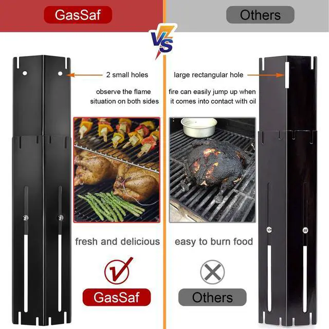 Alt view image 5 of 7 - Adjustable Heat Plate Shield, Universal Heat Plates for Expert Grill Parts Extend from 11.75" up to 21" L, Flame Tamer Replacement Part for Charbroil Chargriller Brinkmann Thermos Grills 3-Pack