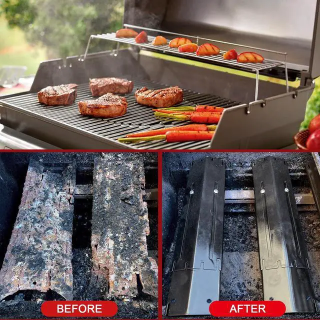 Alt view image 6 of 7 - Adjustable Heat Plate Shield, Universal Heat Plates for Expert Grill Parts Extend from 11.75" up to 21" L, Flame Tamer Replacement Part for Charbroil Chargriller Brinkmann Thermos Grills 3-Pack