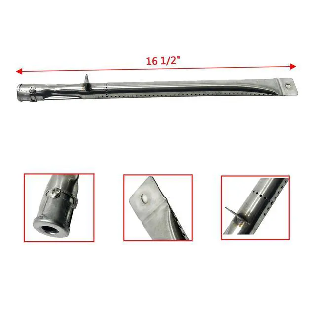 Alt view image 4 of 6 - Parts Kit DG116 Replacement for BBQ Grillware GGPL-2100 Gas Grill Burners, Heat Plates-3 Pack (Stainless Steel Burner + Porcelain Steel Heat Plate)