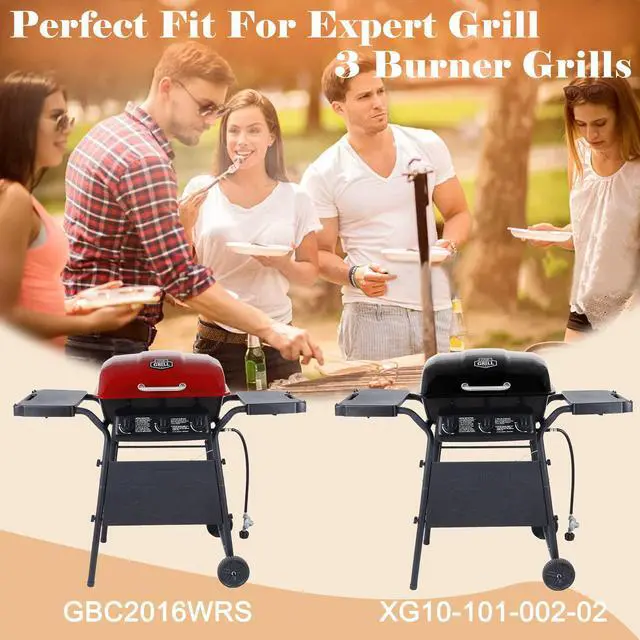 Alt view image 2 of 6 - Replacement Grill Parts for Expert Grill XG10-101-002-02 3 Burner Gas Grill, Porcelain Steel Heat Plates for 3 Burner Walmart Expert Grill Model, 3-Pack
