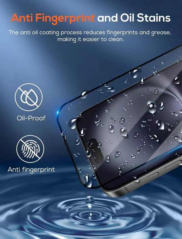 Alt view image 5 of 7 - 3 Pack Screen Protector for iPhone 16,Auto-Alignment,Premium Tempered Glass Film 9H Hardness,Dust-free,Scratch Resistant,Bubble Free,HD Clear,Easy Installation