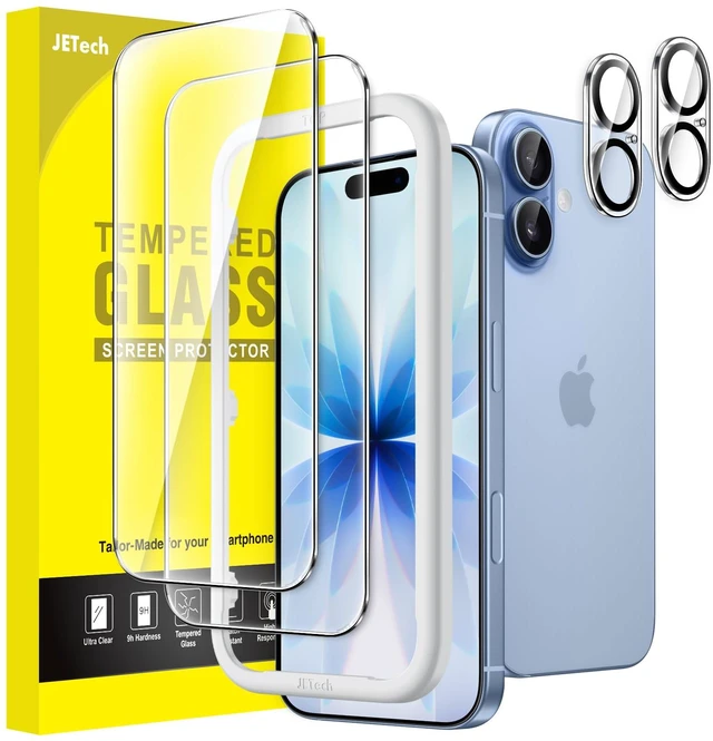 Main image of Screen Protector for iPhone 17, 2+2 Pack | with Camera Lens Protector, HD Clear Tempered Glass, Anti-Scratch Protection, Easy Installation Tool