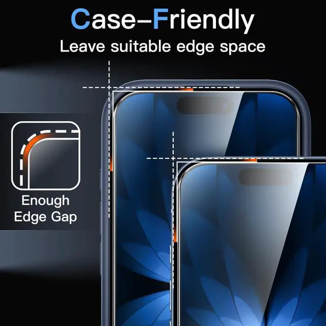 Alt view image 7 of 7 - JETech Screen Protector for iPhone 17 6.3-Inch, Tempered Glass Film with Easy Installation Tool, 9H Hardness, Case-Friendly, 3-Pack