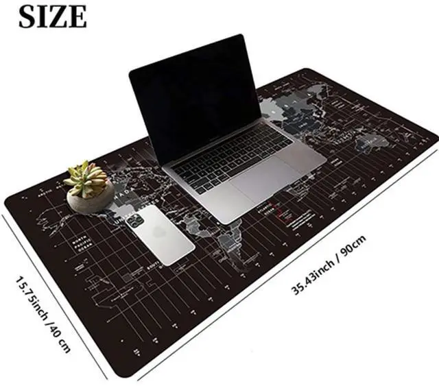 Alt view image 6 of 7 - World Map Large Gaming Mouse Pad Extended XXL(900x400X3MM) Mouse Mat Long Desk Pad with Stitched Edges for Keyboard Home Office Gaming Work Big Desk Pad