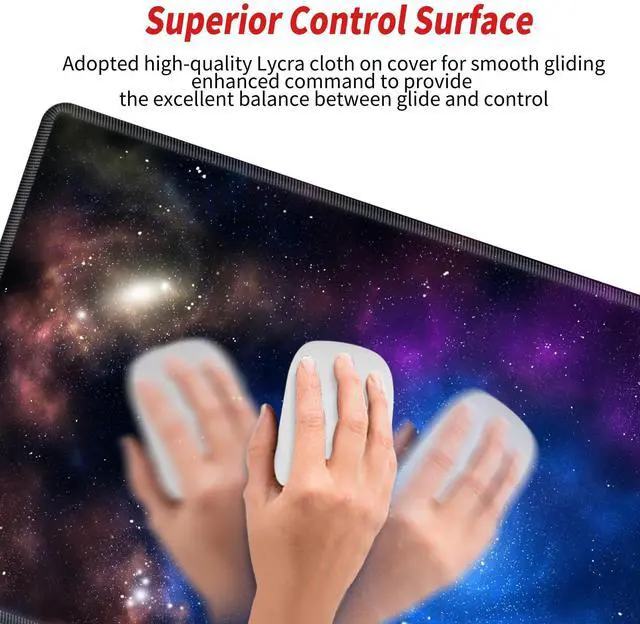 Alt view image 4 of 7 - Galaxy Desk Pad Mat Large Mouse Pad and Keyboard Wrist Rest Set 3 in 1 Desk Protector Mat XXL Keyboard Pad with Wrist Support for Desktop Cover Home Work Office Computer
