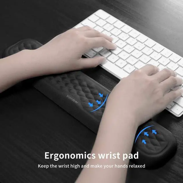 Alt view image 6 of 7 - 60%-75% Keyboard Wrist Rest, Memory Foam Hand Rest Support Pad Padded for Office, Computer, Laptop, Mac Typing and Wrist Pain Relief and Repair(14.17inch,Black)