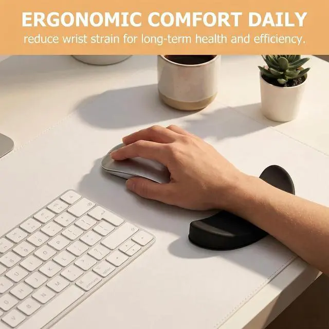 Alt view image 4 of 5 - Mouse Wrist Rest 2 Pack,Wrist Rest for Mouse,Wrist Support for Mouse,Carpal Tunnel Support, Pain Relief, Anti-Fatigue, Easy Glide, Office Computer Laptop Gaming Black