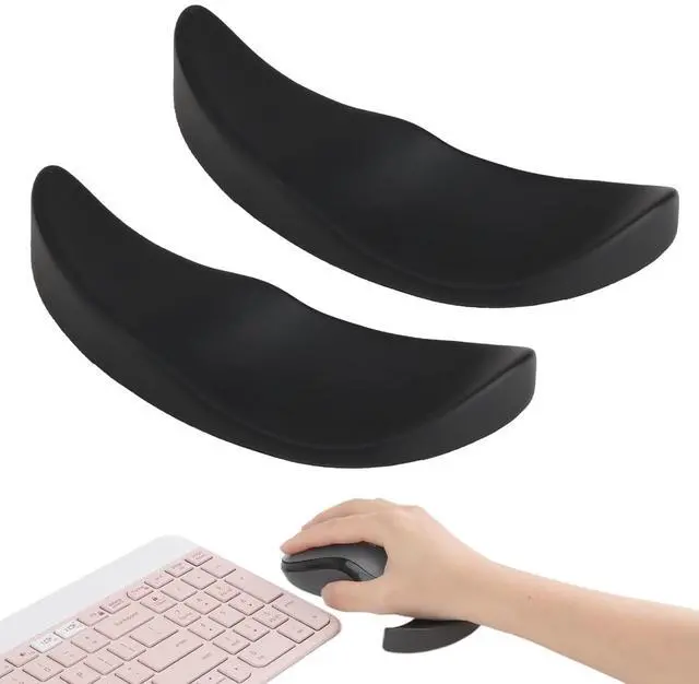 Main image of Mouse Wrist Rest 2 Pack,Wrist Rest for Mouse,Wrist Support for Mouse,Carpal Tunnel Support, Pain Relief, Anti-Fatigue, Easy Glide, Office Computer Laptop Gaming Black