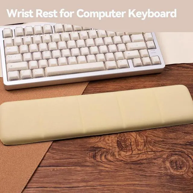 Alt view image 5 of 7 - Memory Foam Keyboard Wrist Rest - Ergonomic Support for Laptop & Mac, Comfortable Wrist Pad for Pain Relief, Non-Slip Base, Typing & Gaming Cushion for Office, Home, 60% 75% 87 Key Keyboard Support