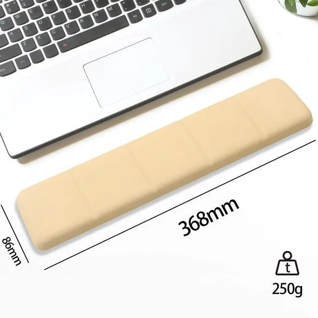 Alt view image 4 of 7 - Memory Foam Keyboard Wrist Rest - Ergonomic Support for Laptop & Mac, Comfortable Wrist Pad for Pain Relief, Non-Slip Base, Typing & Gaming Cushion for Office, Home, 60% 75% 87 Key Keyboard Support