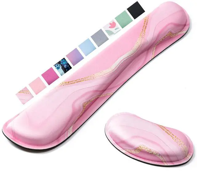 Main image of Keyboard Wrist Rest,Ergonomic Wrist Rest,Superfine Fabric and Gel Memory Foam Wrist Pad for Computer Keyboard for Easy Typing & Pain Relief, Suitable for Office, Family, Outdoor, Pink Marle