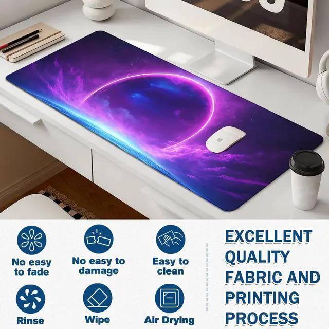 Alt view image 3 of 7 - Extended Mouse Pad for Gaming & Office - 31.5"x11.8" Large Desk Mat with Smooth Surface and Stylish Design for PC, Home Office Decor, and Work