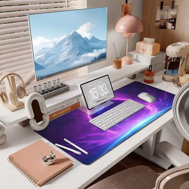 Alt view image 7 of 7 - Extended Mouse Pad for Gaming & Office - 31.5"x11.8" Large Desk Mat with Smooth Surface and Stylish Design for PC, Home Office Decor, and Work