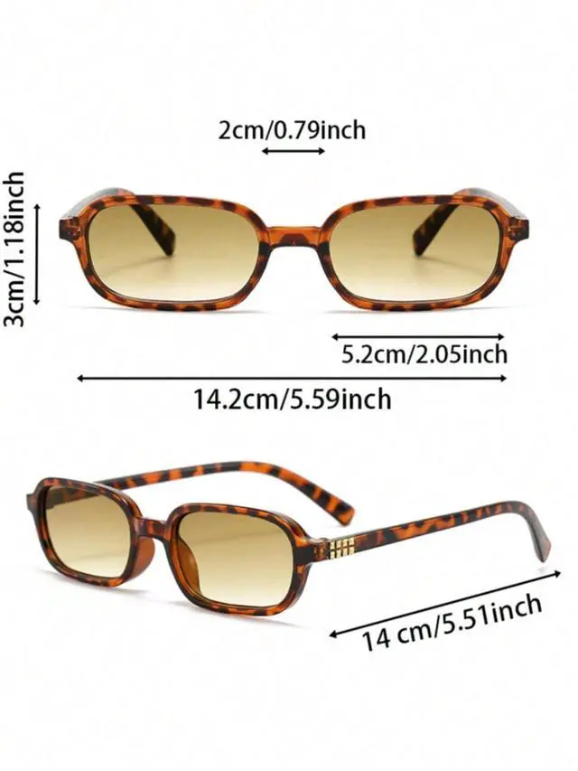 Alt view image 4 of 5 - 6-Pack Leopard Print Glasses - Multicolor Geometric Full Frame Sunglasses for Women, Fashion Accessories (6pcs Black Leopard Print Tea Blue)