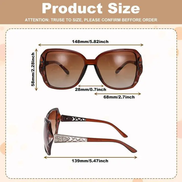 Alt view image 4 of 7 - 4 Pcs Women Large Sunglasses, UV 400 Glasses Oversized Classic Trend Ladies Sunglasses Sparkling Large Frame Multicolor