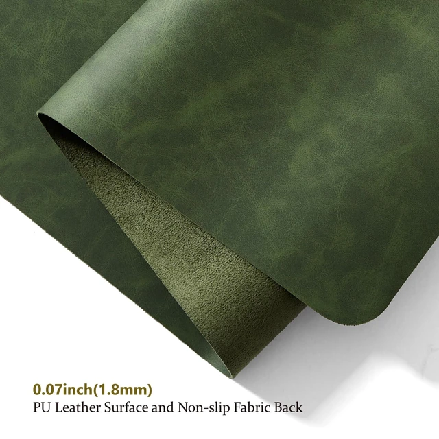 Alt view image 3 of 7 - Distressed Leather Desk Mat - Non-Slip PU Desk Pad for Office and Home - Desk Organization and Accessories - Ideal for Large Mouse Pad and Desk Mats on Top of Desks(Forest Green,31.5"x 15.7")