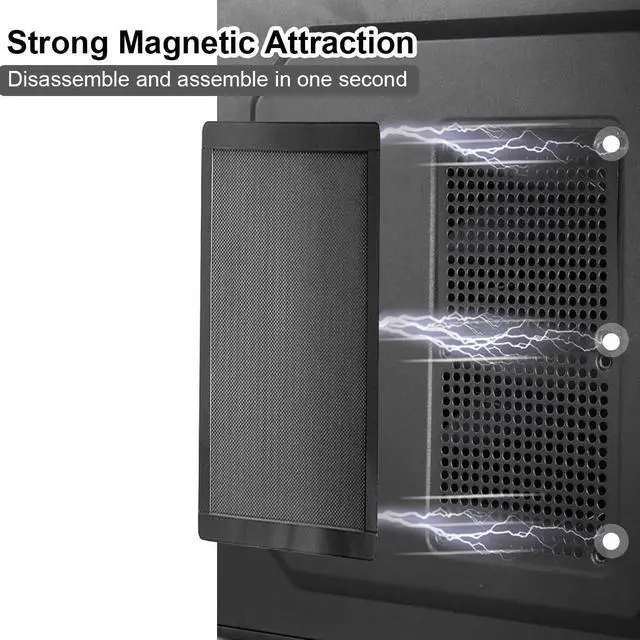 Alt view image 6 of 7 - DIY PC Case Dust Mesh Filter,400x300mm PC Mesh Grill with Magnetic Frame Strip,Computer Cooler,Cooler Filter Screen,Fan Dust Mesh Cover Dustproof High Density - 4 Pack