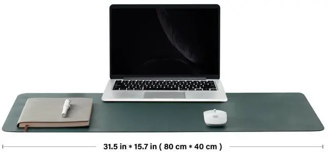 Alt view image 2 of 7 - Cork Desk Mat - Dual-Sided Desk Pad for Office and Home - Desk Organization and Accessories - Ideal for Large Mouse Pad and Desk Mats on Top of Desks(Dark Green,80cmx 40cm)