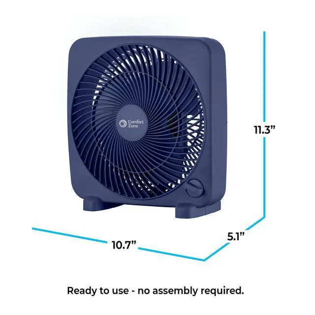 Alt view image 7 of 7 - 9-inch Portable Box Fan, Blue