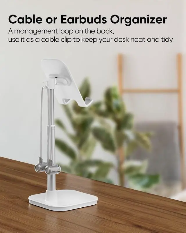 Alt view image 4 of 7 - Cell Phone Stand, Adjustable Height Phone Stand for Desk, Eye Level Desktop Phone Holder Compatible with iPhone, Pro Max, Samsung, and All Mobile Phones up to 10''