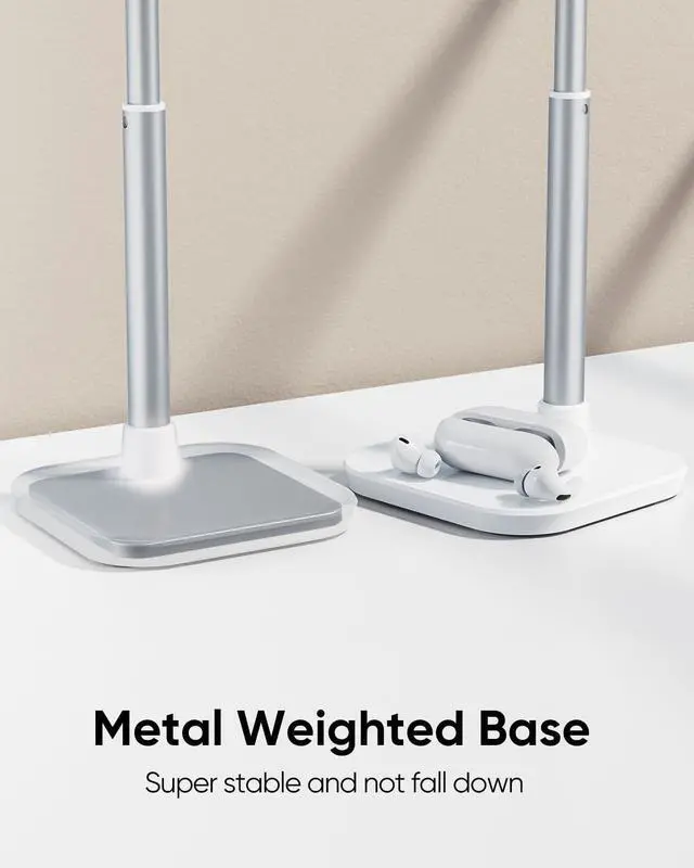 Alt view image 5 of 7 - Cell Phone Stand, Adjustable Height Phone Stand for Desk, Eye Level Desktop Phone Holder Compatible with iPhone, Pro Max, Samsung, and All Mobile Phones up to 10''