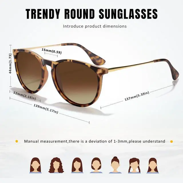 Alt view image 2 of 6 - Polarized Sunglasses for Women Men - Trendy 2026 Vintage Classic Retro Round Mirrored Lens Designer Style