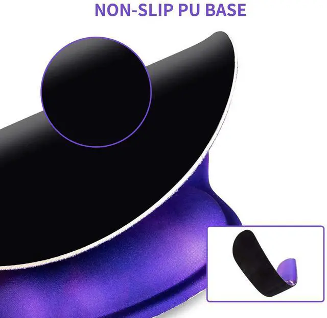 Alt view image 6 of 7 - Ergonomic Keyboard Mouse Pad Wrist Rest Support Set for Laptop/Computer/Desktop,Memory Foam Hand Rest Wrist Cushion for Gaming/Office,Lightweight Comfortable & Pain Relief (Purple, Flower)