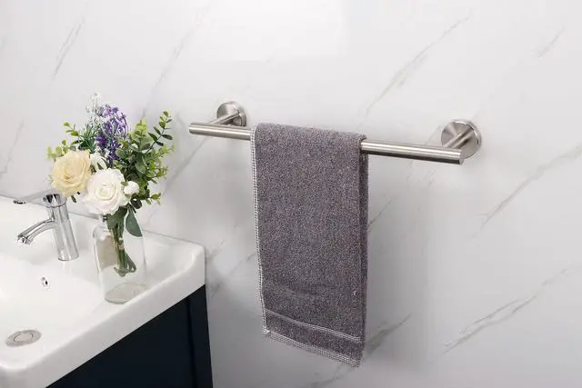 Alt view image 3 of 7 - Bath Towel Bar - Thicken SUS304 Stainless Steel Bathroom Towel Holder, Towel Rod for Bathroom Heavy Duty Wall Mounted Towel Rack Hanger (16IN, Brushed Nickel)