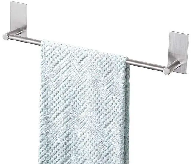 Main image of Bathroom Towel Bar 16-inch, No Drill Stick On Towel Rack, Easy Install with Self-Adhesive, Premium SUS304 Stainless Steel - Brushed Nickle
