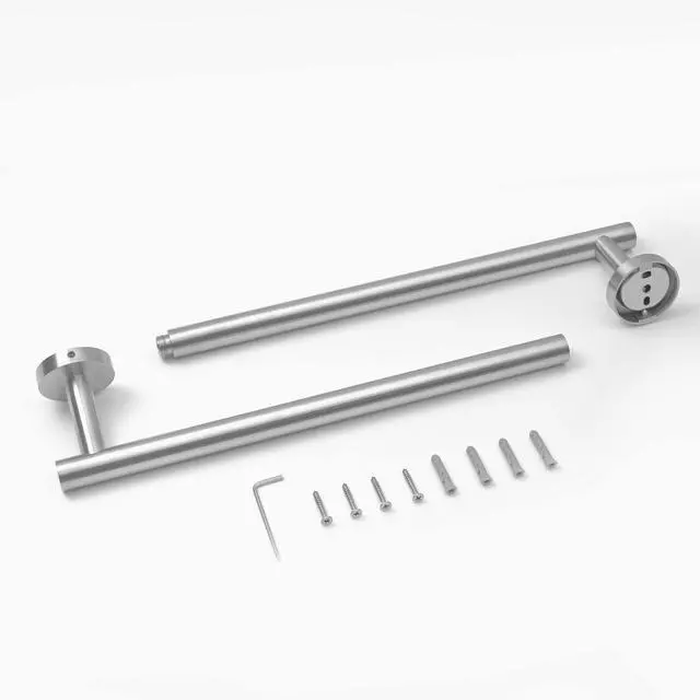 Alt view image 2 of 7 - Brushed Nickel 24 Inch Towel Bar for Bathroom, SUS304 Stainless Steel Bathroom Towel Rack Wall Mounted, Modern Home Decor Bath Towel Holder with Hardware Accessories (Total Length 25.7 Inch)