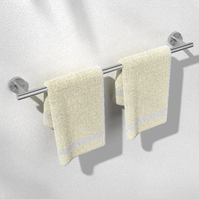 Main image of Brushed Nickel 24 Inch Towel Bar for Bathroom, SUS304 Stainless Steel Bathroom Towel Rack Wall Mounted, Modern Home Decor Bath Towel Holder with Hardware Accessories (Total Length 25.7 Inch)