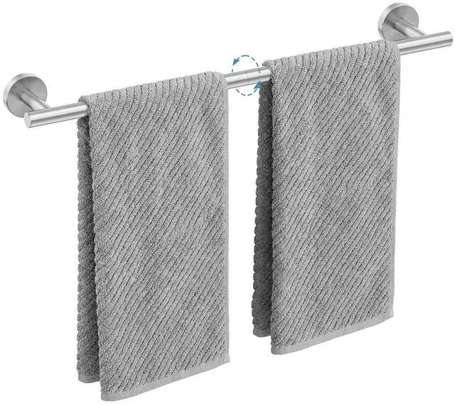 Main image of Brushed Nickel Towel Bar, 24 Inch Towel Rack for Bathroom Wall-Mounted, SUS304 Stainless Steel, Total Length 26 Inch