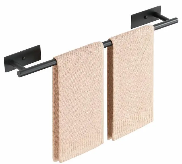 Main image of Towel Bars for Bathroom,24'' Towel Holder Towel Racks for Bathroom,SUS304 Stainless Steel Bathroom Towel Holder Self-Adhesive or Wall Mounted Drilling,Matte Black Towel Hanger for Bathroom