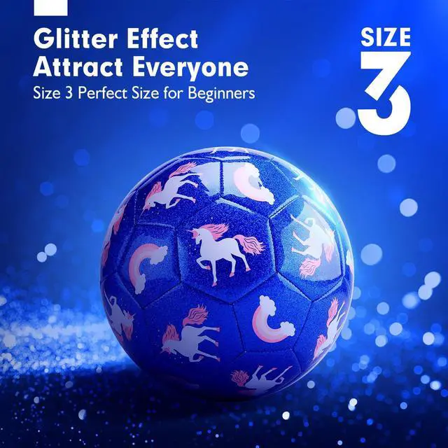 Alt view image 2 of 7 - Soccer Ball Size 3 with Pump Deflated & Mesh Bag - Soccer Ball for Girls Boys Kids Sports Outdoor Play Toys for Ages 4-8 Toddlers Age 3-4 Kids Soccer Balls for 3 4 5 6 7 8-Year-Old Girls