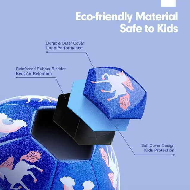 Alt view image 5 of 7 - Soccer Ball Size 3 with Pump Deflated & Mesh Bag - Soccer Ball for Girls Boys Kids Sports Outdoor Play Toys for Ages 4-8 Toddlers Age 3-4 Kids Soccer Balls for 3 4 5 6 7 8-Year-Old Girls