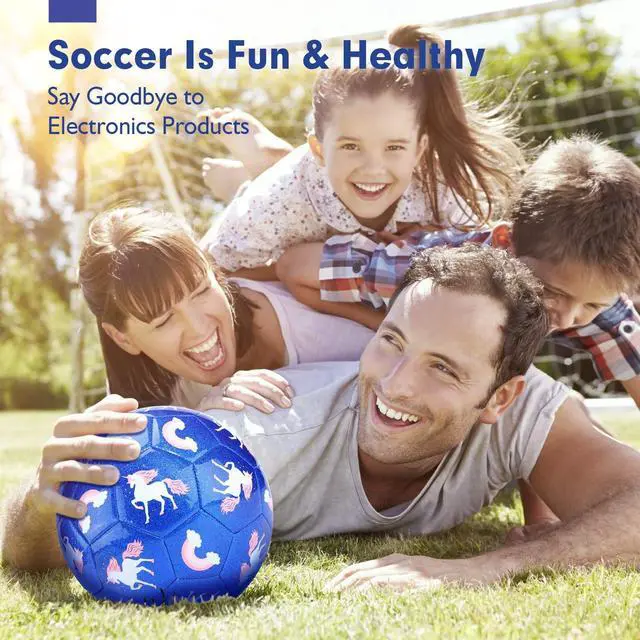 Alt view image 3 of 7 - Soccer Ball Size 3 with Pump Deflated & Mesh Bag - Soccer Ball for Girls Boys Kids Sports Outdoor Play Toys for Ages 4-8 Toddlers Age 3-4 Kids Soccer Balls for 3 4 5 6 7 8-Year-Old Girls