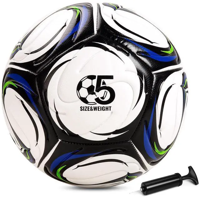 Main image of Soccer Ball Size 5 with Pump, Official Size and Weight Long-Lasting Deflated Soccer Ball for Adults, Indoor Outdoor Training Practice Match Play Ball Game Sports Gifts for Players