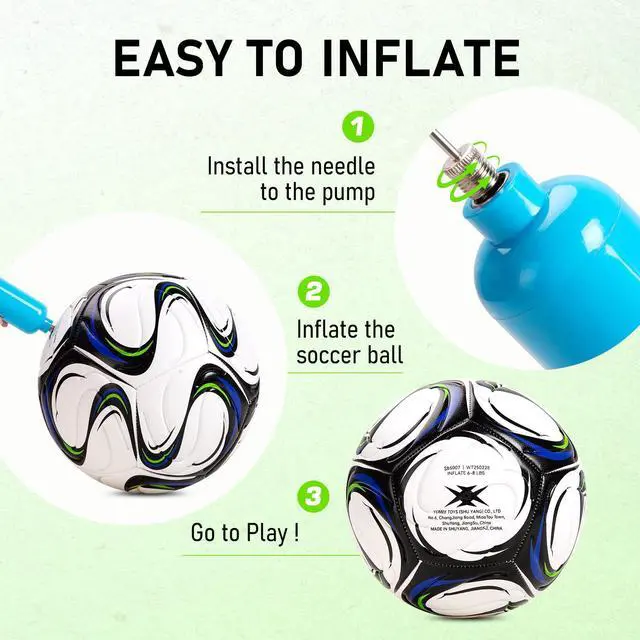 Alt view image 7 of 7 - Soccer Ball Size 5 with Pump, Official Size and Weight Long-Lasting Deflated Soccer Ball for Adults, Indoor Outdoor Training Practice Match Play Ball Game Sports Gifts for Players