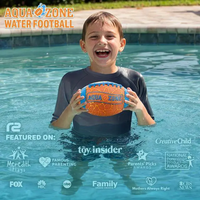 Alt view image 2 of 7 - Water Football for Beach & Pool - Best Beach Toys for Kids All Ages - Easy Grip & Soft to Catch Footballs - Fun Beach Games Sports Toy - Summer Gifts for Boys 5 6 7 8 9 10 11 12 + Year Old Boy & Girl