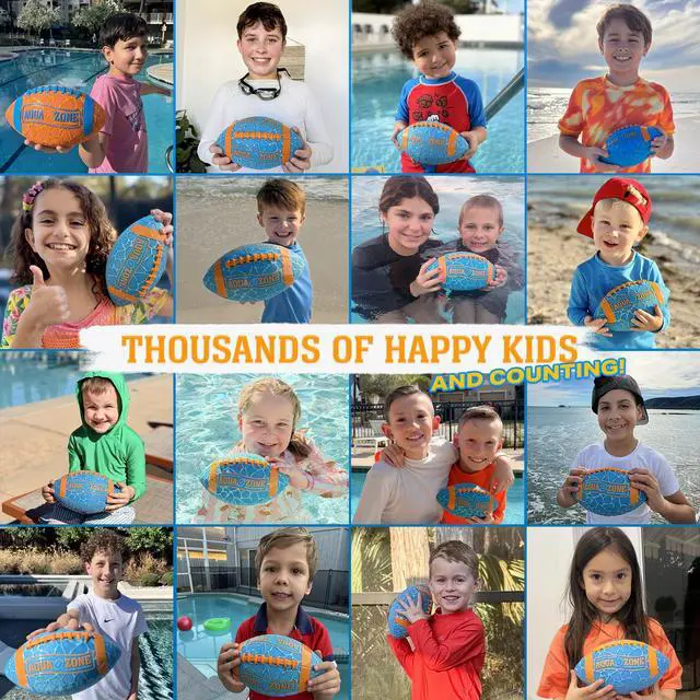 Alt view image 3 of 7 - Water Football for Beach & Pool - Best Beach Toys for Kids All Ages - Easy Grip & Soft to Catch Footballs - Fun Beach Games Sports Toy - Summer Gifts for Boys 5 6 7 8 9 10 11 12 + Year Old Boy & Girl