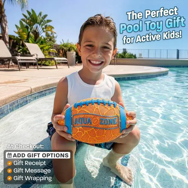 Alt view image 5 of 7 - Water Football for Beach & Pool - Best Beach Toys for Kids All Ages - Easy Grip & Soft to Catch Footballs - Fun Beach Games Sports Toy - Summer Gifts for Boys 5 6 7 8 9 10 11 12 + Year Old Boy & Girl