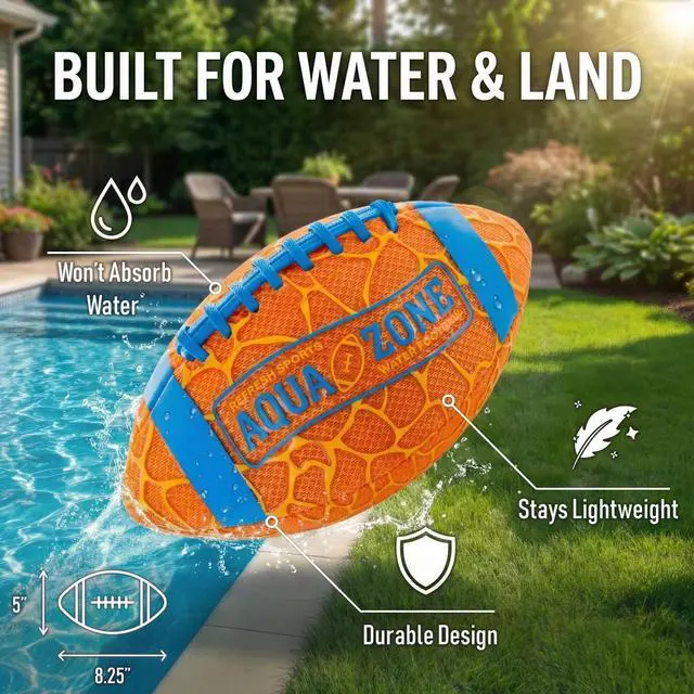 Alt view image 6 of 7 - Water Football for Beach & Pool - Best Beach Toys for Kids All Ages - Easy Grip & Soft to Catch Footballs - Fun Beach Games Sports Toy - Summer Gifts for Boys 5 6 7 8 9 10 11 12 + Year Old Boy & Girl