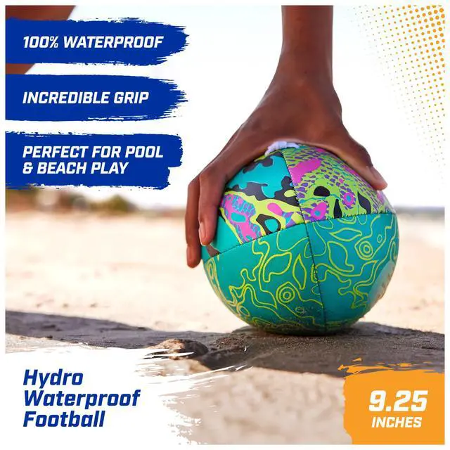 Alt view image 3 of 7 - Hydro Waterproof Football for Outdoor and Pool Games; Ages 5+