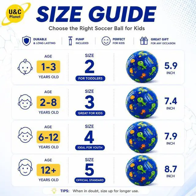Alt view image 2 of 7 - Toddler Soccer Ball Size 2 with Pump Deflated, Blue Dinosaur Cartoon Ball for Kids Boy Girl 2 3 4 5 Years Old Indoor Outdoor Soccer Game