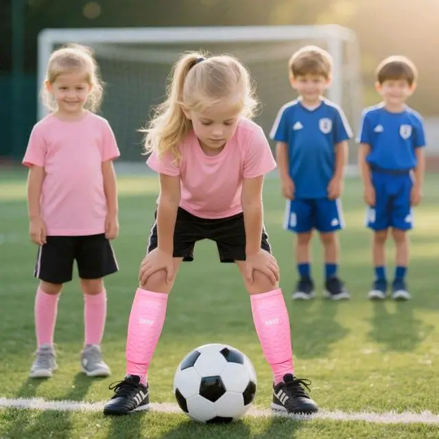 Alt view image 5 of 6 - Soccer Shin Guards for Kids Youth Adult, Shin Defender Shin Guards with Honeycomb, Lightweight Shin Guard Sleeves, Shin Pads for Football Baseball Boxing MTB