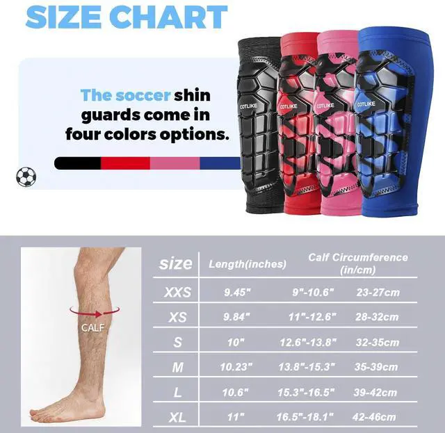 Alt view image 2 of 6 - Soccer Shin Guards Kids Youth, Shin Guard Sleeves for Boys Girls Adults Men Women, Protective Soccer Equipment for 2-18 Years Old Boys Girls, High Impact Resistant Breathable Comfortable - XS