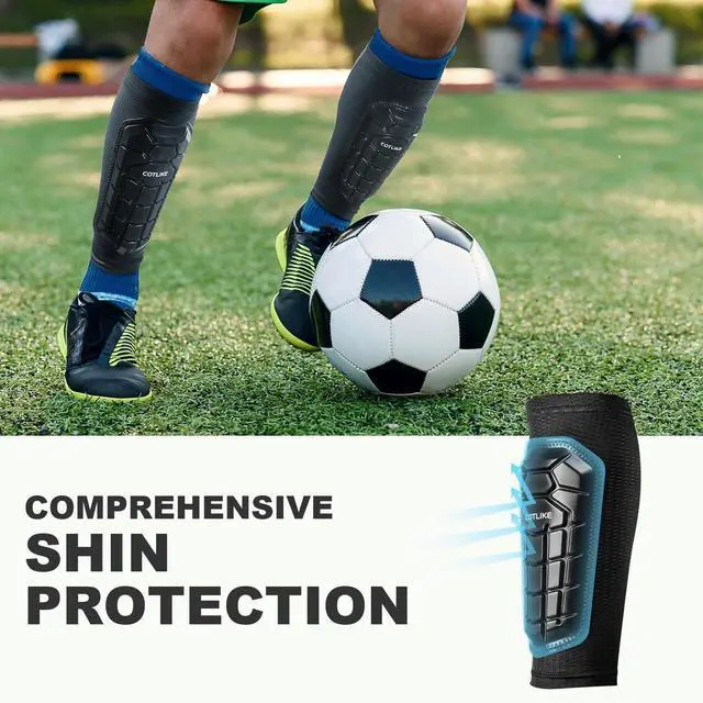 Alt view image 5 of 6 - Soccer Shin Guards Kids Youth, Shin Guard Sleeves for Boys Girls Adults Men Women, Protective Soccer Equipment for 2-18 Years Old Boys Girls, High Impact Resistant Breathable Comfortable - XS